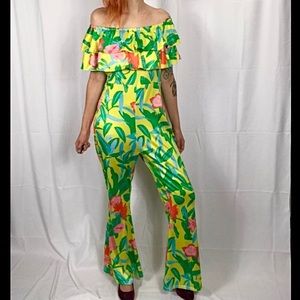 Retro Floral Jumpsuit Large